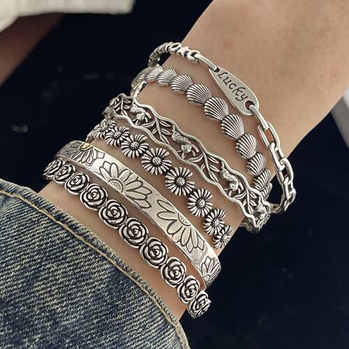 100% Solid 925 Sterling Silver Retro Bracelet for Women Men