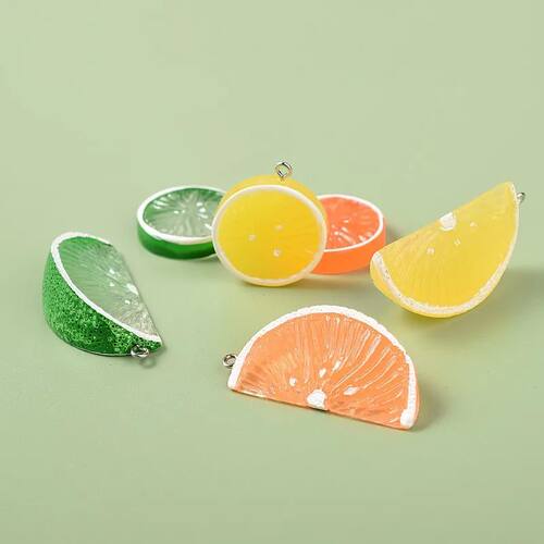 5/10/pcs  Lemon Slices  Charms for Jewelry Making Cute Resin