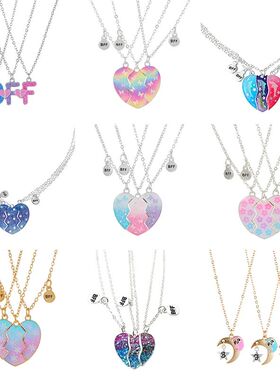 Qpeach 3Pack Heart Flower Butterfly Star Glitter Pendant Bes