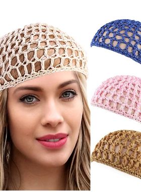 Women's Mesh Hair Net Black Wig Caps Handmade Crochet Cap St