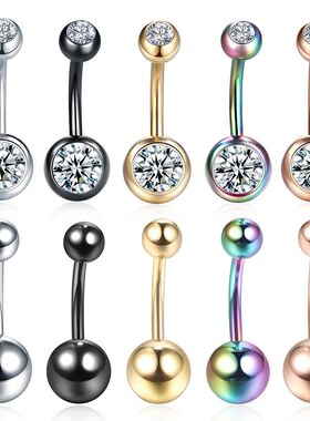 1PC 14G Belly Button Ring Navel Nombril Piercings Surgical S