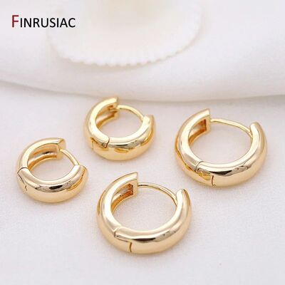New Trendy Real Gold Plated Round Hoop Earrings For Women Gi