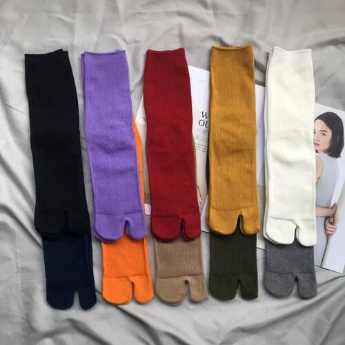 High Quality Combed Cotton Split Toe Socks Unisex Simple Com