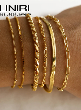 Classic Snake Chain Bracelets for Women Trend Gold Plated St