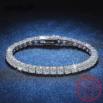 Real 3MM D VVS Moissanite Tennis Bracelet Passes Diamond Spa