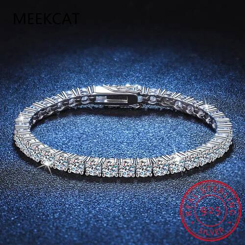 Real 3MM D VVS Moissanite Tennis Bracelet Passes Diamond Spa