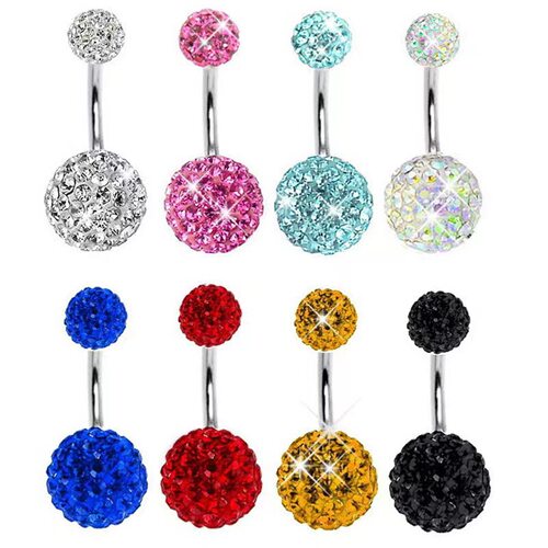 Puncture Jewelry Steel Clay Ball Belly Button Ring Full Diam