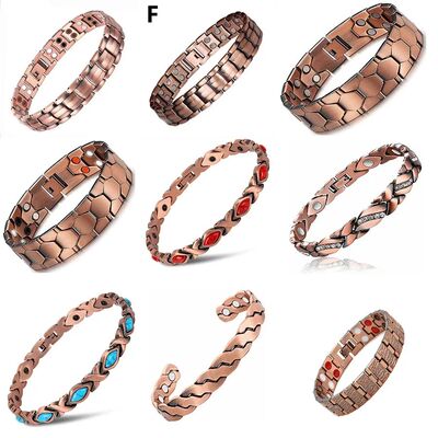 Men Pure Copper Bracelet Health Energy Germanium Magnetic Br