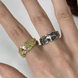 Vintage for Literary Sculptu Rings Men Face Half Venus Women