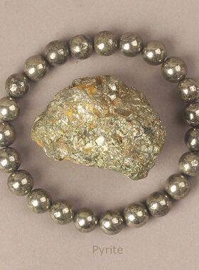 6/8MM Natural Pyrite Stone Bracelet for Men Promoting Blood