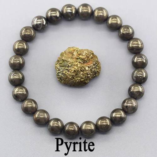 Original Pyrite Beaded Bracelet Men Women Natural Hematite S