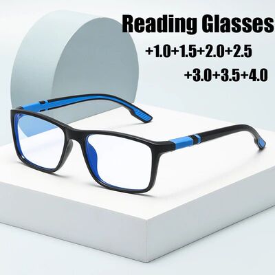 Vintage Square Frame Anti Blue Light Reading Glasses for Wom