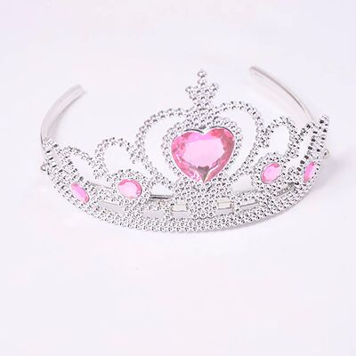 Lovely Plastic Hairbands Blue Rhinestone Princess Crown Head