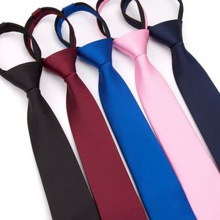 Ties Zipper Man for Business 6cm TieSolid Lazy Necktie Men