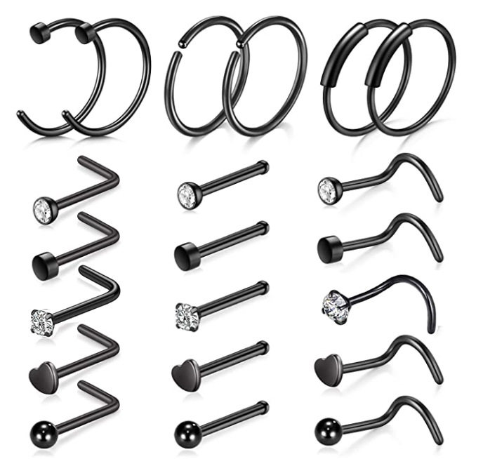 fashion nose septum piercing studs set 18g stainless