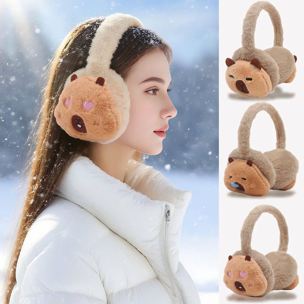 Capybara Healing Earmuffs | Plush Warm Earmuffs, Cute Three-