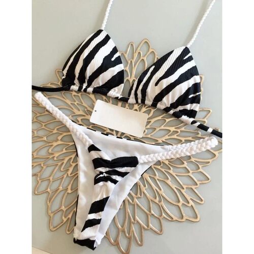 Bikini High Waist Swimsuit Sexy Thong Bikini Set Zebra Print