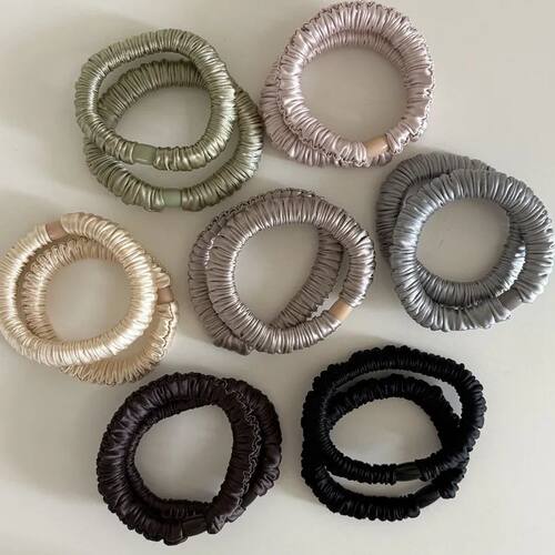 Fashion Elastic Silk Scrunchie For Women Solid Color Satin H
