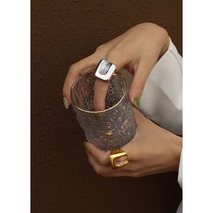 Stainless Steel Rings For Women Men Gold Plated Fadeless Wom