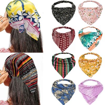 New Boho Triangle Bandanas Cotton Floral Print Elastic Hair