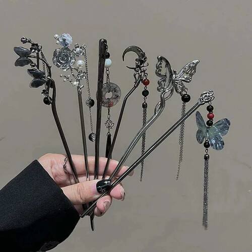 2026 New Chinese Style Butterfly Flower Tassel Hair Stick fo