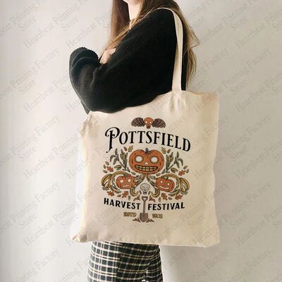 Pottsfield Harvest Festival Pattern Shopping Bags Reusable V