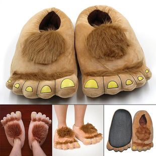 Newly Furry Warm Slippers Big Hairy Unisex Savage Hobbit Fee