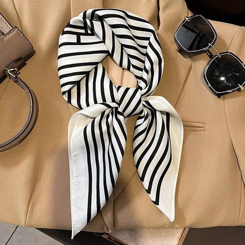 Brand Silk Square Plaid Scarf Women Satin Neck Hair Tie Band