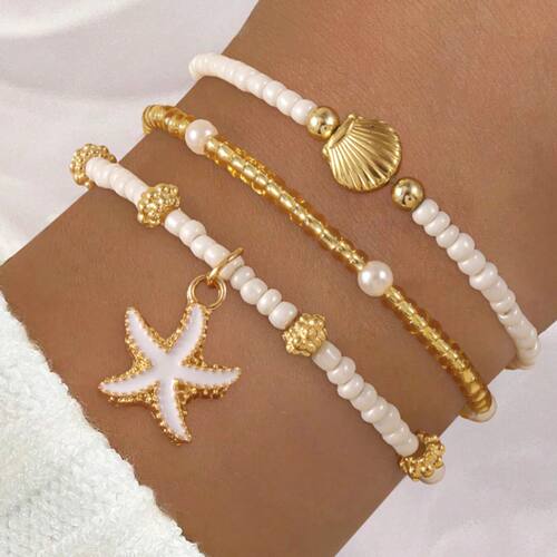 Exquisite Starfish Shell Bracelet Handmade Seed Beads Multip