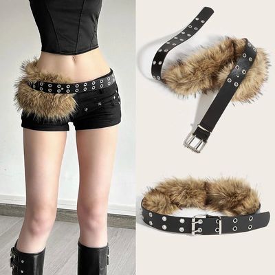 Luxury Designer fake Furry Y2k Belt Subculture Autumn Winter