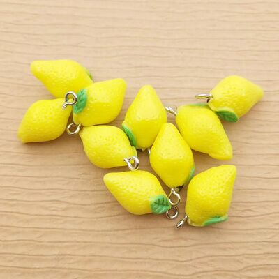 10pcs Resin Lemon Charm for Jewelry Making Supplies Earring