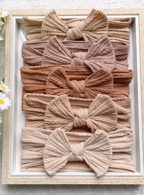 5Pcs/Set Baby Cute Headband Soft Elastic Bowknit  Newborn To