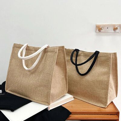 Vintage Women Shopping Bags Linen Tote Shopper Purses Large