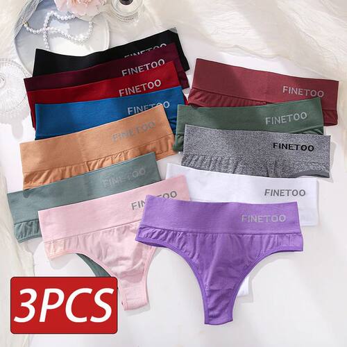 3PCS/Set Women's Panties Sexy Underwear Large Size Thong Wom