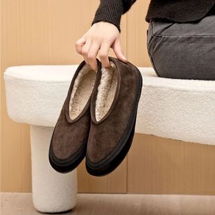 AIYUQI Winter Flat Shoes Women New Fur Lining Warm Women Sno