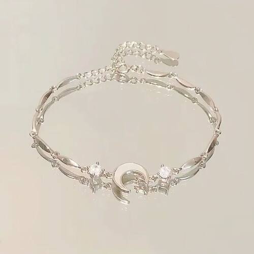 Silver Color Zircon Bracelet For Women Shiny Crystal Bracele