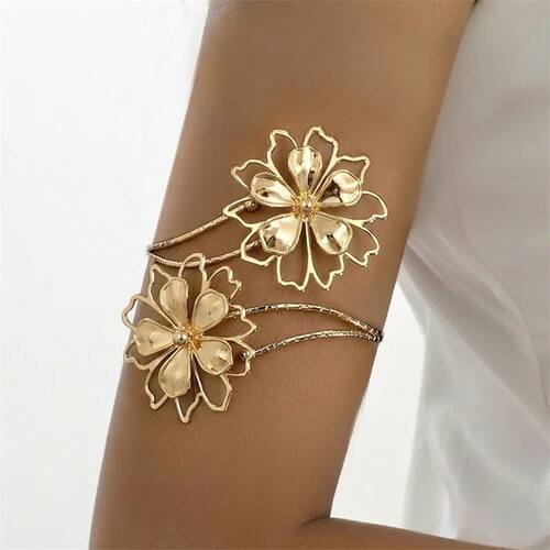 Bohemian Hollow Metal Flower Upper Arm Bracelet for Women Vi