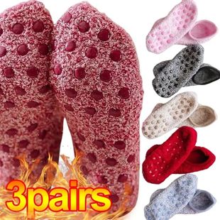 1/3pairs Winter Coral Fleece Socks Indoor Non-slip Low Tube