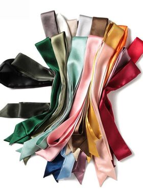 Luxury Simulated Silk Skinny Scarf 2025Bag Handle Ribbon Lad