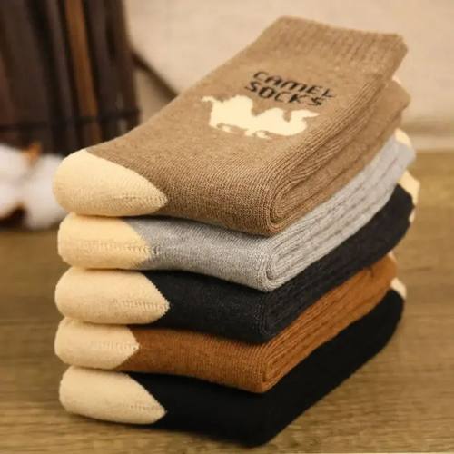 5 Pairs Men Winter Socks Thickened Fleece Terry  Casual Comf