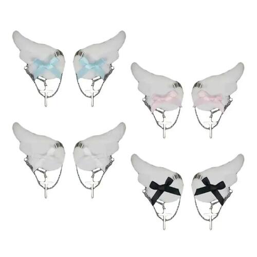 Angel Wing Hair Clip for GirlsPunk Hairp Bowknot Hairclips A
