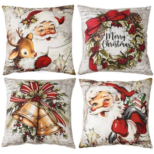 4pcs Christmas Pillow Covers 45x45cm Pillowcases Christmas T