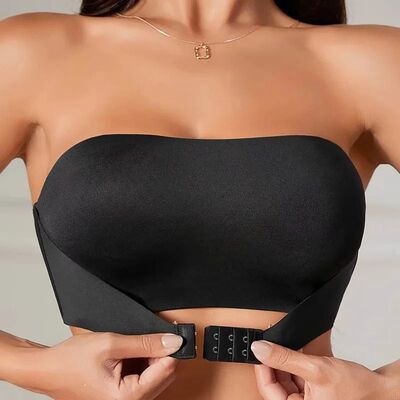 Women's Strapless Bra Sexy Seamless No Padding Front Button