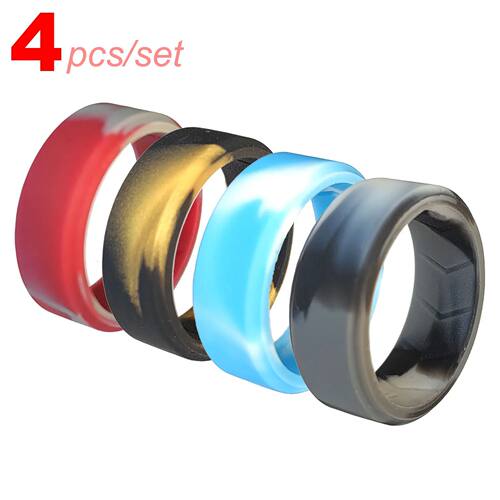 4pcs/set Camouflage Colorful Silicone Rings Gift for Men Mal