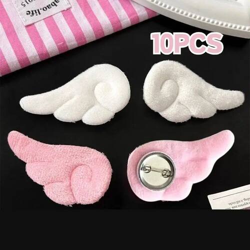 5/1Pairs Small Angel Wings Brooch Plush Angel Wings Brooch B