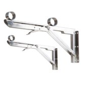 不锈钢晾衣杆三角支撑架侧装 折叠窗户晾衣架外墙挂壁晾晒衣杆固定