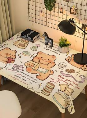 新品卡通可爱桌布卧室可爱少女心桌垫宿舍高颜值房间化妆桌装饰布