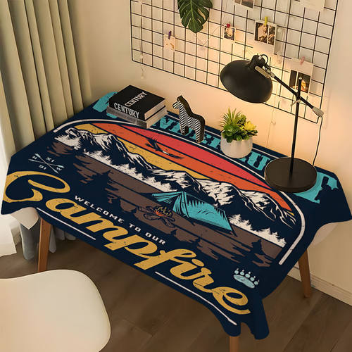 美式潮牌野营卧室卡通桌垫宿舍书桌茶几出租房餐桌布防尘装饰布