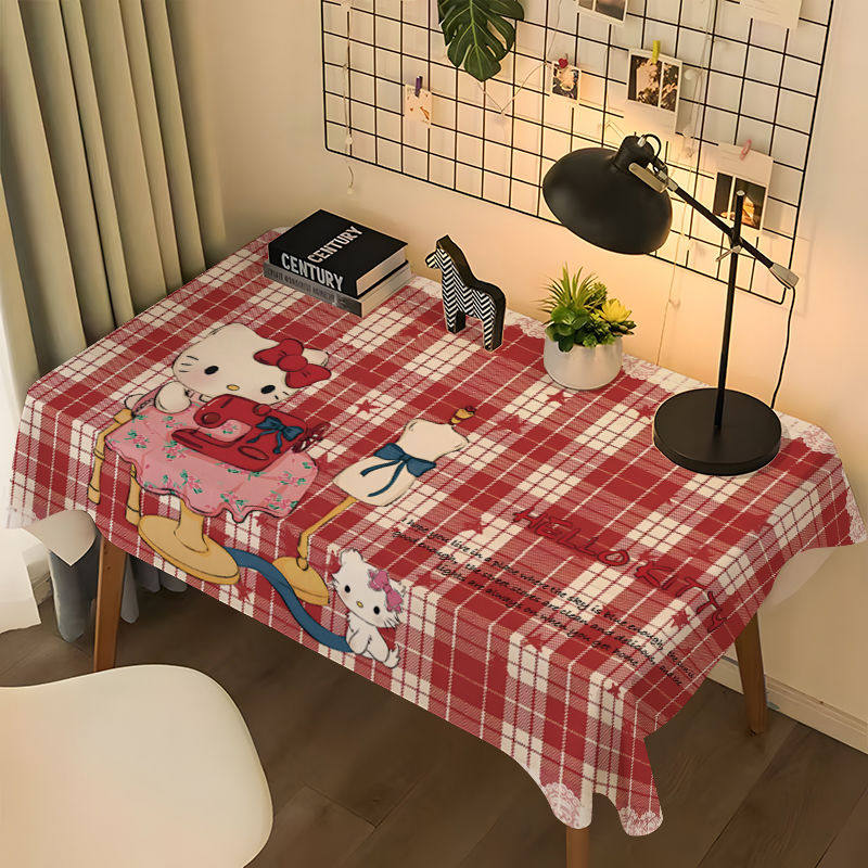 可爱卡通HelloKitty桌布少女心桌垫ins风高颜值房间化妆桌装饰布