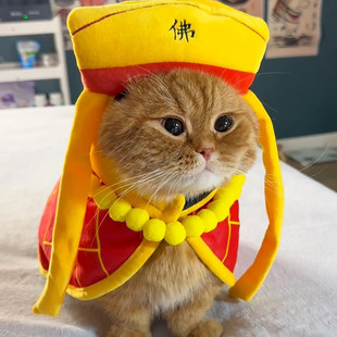 猫咪袈裟披风cos唐三藏搞怪服饰狗狗宠物专用唐僧装帽子中小型犬